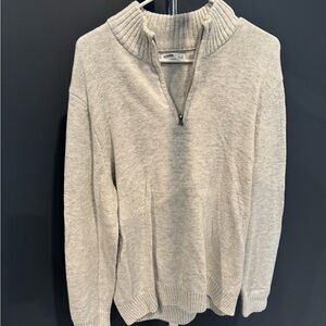 Sonoma Light Gray Zip-Neck Men's Sweater